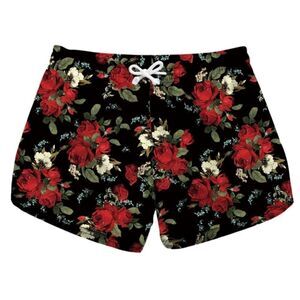 Women’s Casual Swim Shorts Quick Dry with Floral Print Size M NWOT **Flaw